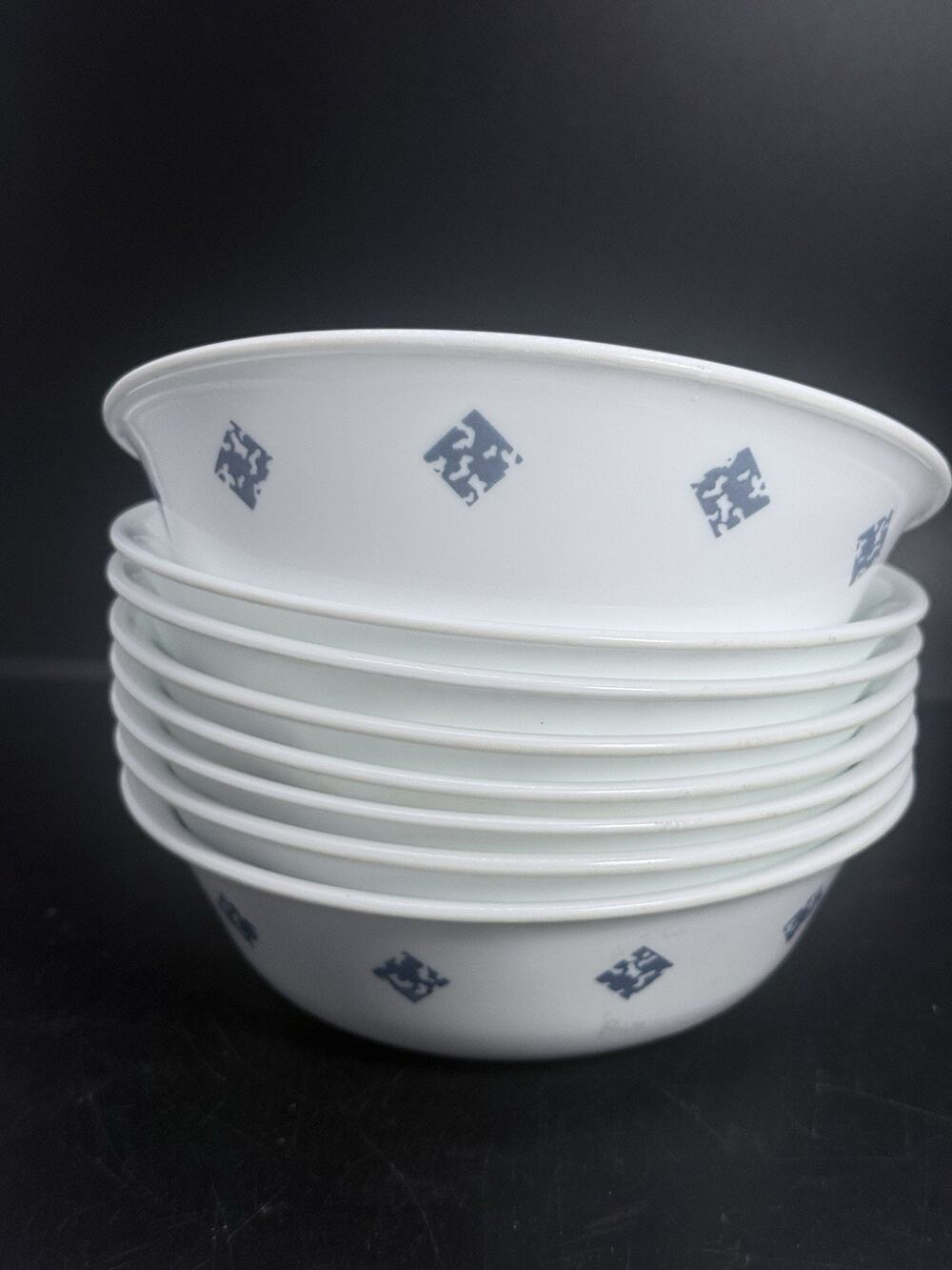 8 Corelle By Corning Quilt Bowls 6 1/4" USA